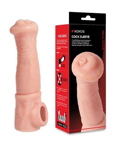 Телесная фантазийная насадка на член Cock Sleeve Size L - KOKOS - в Перми купить с доставкой