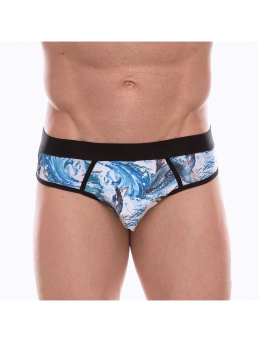 Мужские трусы-джоки с принтом в виде волн и китов - Don Moris купить с доставкой