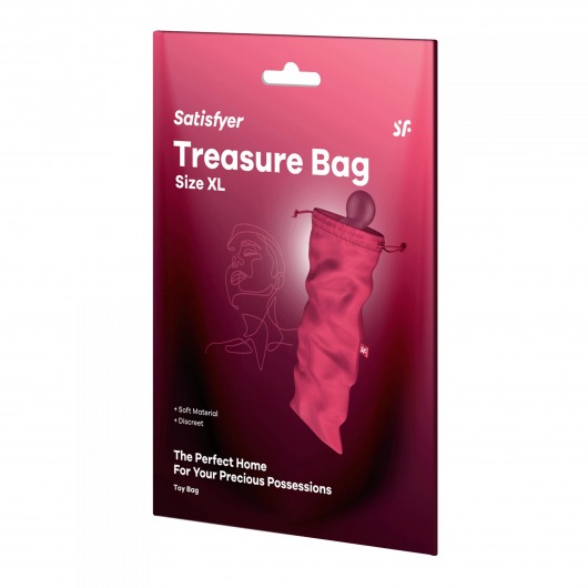 Розовый мешочек для хранения игрушек Treasure Bag XL - Satisfyer - купить с доставкой в Перми