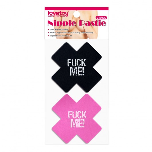 Набор из 2 пар пэстисов Cross Pattern Nipple Pasties - Lovetoy - купить с доставкой в Перми