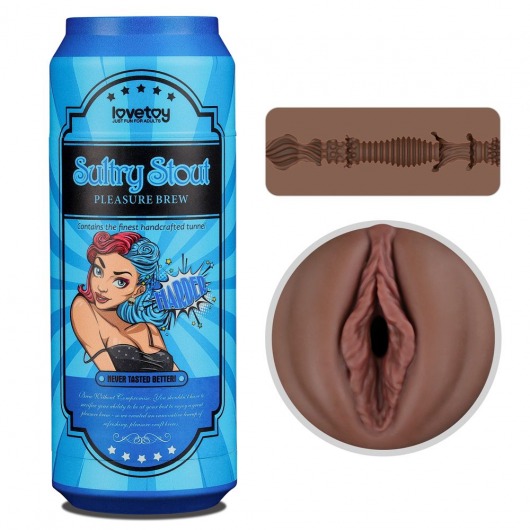 Коричневый мастурбатор-вагина Pleasure Brew Masturbator-Sultry Stout в банке - Lovetoy - в Перми купить с доставкой