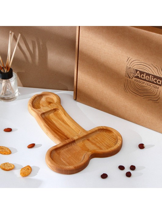 Деревянное блюдо для подачи в форме члена (32,5 х 20 х 1,7 см) - Сима-Ленд - купить с доставкой в Перми