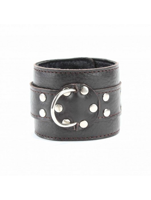 Коричневые оковы из мягкой кожи на металлической цепочке - БДСМ Арсенал - купить с доставкой в Перми