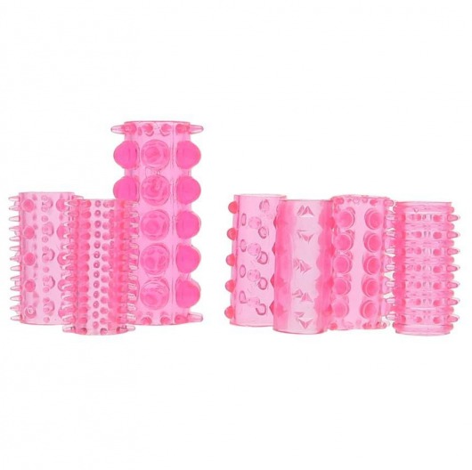 Набор из 7 розовых насадок на пенис ONE-A-DAY PENIS SLEEVES PINK - Seven Creations - в Перми купить с доставкой