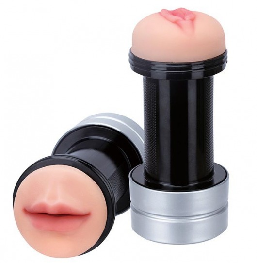 Двусторонний мастурбатор REALSTUFF 2 IN 1 HUMMER MOUTH   VAGINA - ротик и вагина - Dream Toys - в Перми купить с доставкой