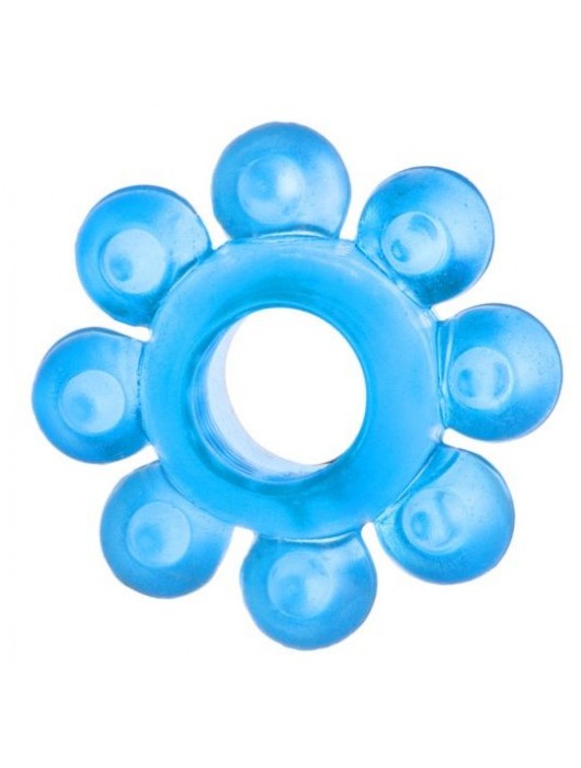 Голубая гелевая насадка-цветок - Toyfa Basic - в Перми купить с доставкой