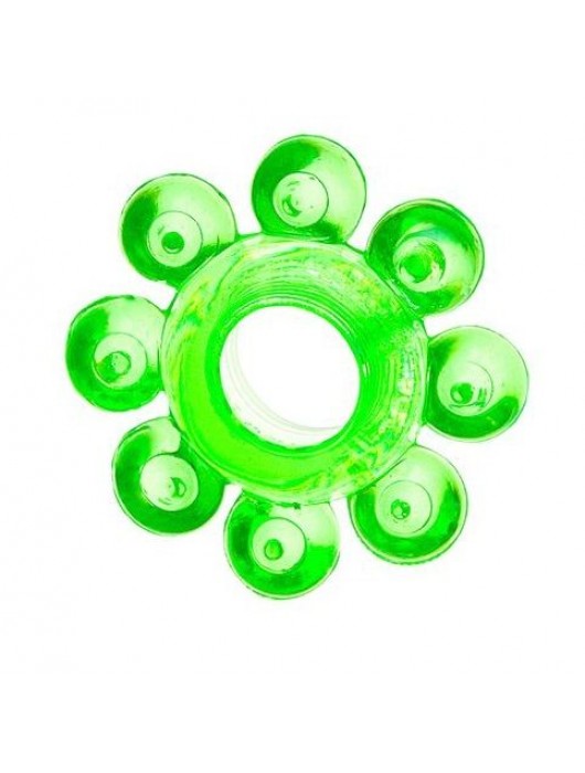 Зеленое эрекционное кольцо-цветок - Toyfa Basic - в Перми купить с доставкой