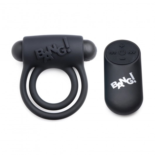 Черное эрекционное виброкольцо 28X Remote Control Vibrating Cock Ring   Bullet - XR Brands - в Перми купить с доставкой