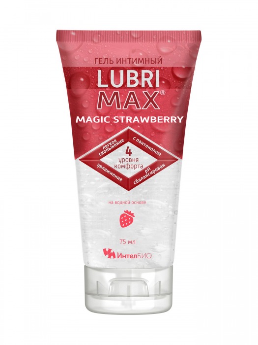 Интимный гель-смазка на водной основе Lubrimax Magic Strawberry - 75 мл. - ИнтелБИО - купить с доставкой в Перми