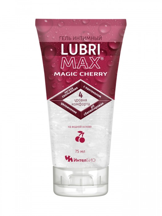 Интимный гель-смазка на водной основе Lubrimax Magic Cherry - 75 мл. - ИнтелБИО - купить с доставкой в Перми