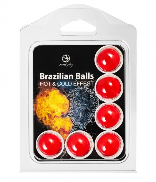 Набор из 6 шариков с массажным маслом Brazilian Balls с охлаждающим и разогревающим эффектом - Secret Play - купить с доставкой в Перми