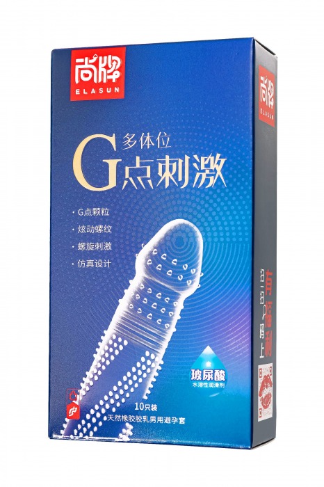 Ультратонкие презервативы Elasun G-spot stimulation с ребрами и точками - 10 шт. - Elasun - купить с доставкой в Перми