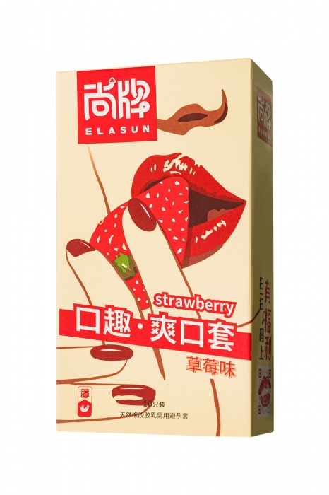 Презервативы Elasun Strawberry с аромато клубники - 10 шт. - Elasun - купить с доставкой в Перми