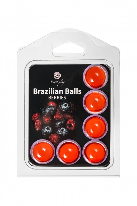 Набор из 6 шариков с массажным маслом Brazilian Balls с ароматом ягод - Secret Play - купить с доставкой в Перми