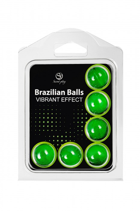 Набор из 6 шариков с массажным маслом Brazilian Balls с эффектом вибрации - Secret Play - купить с доставкой в Перми