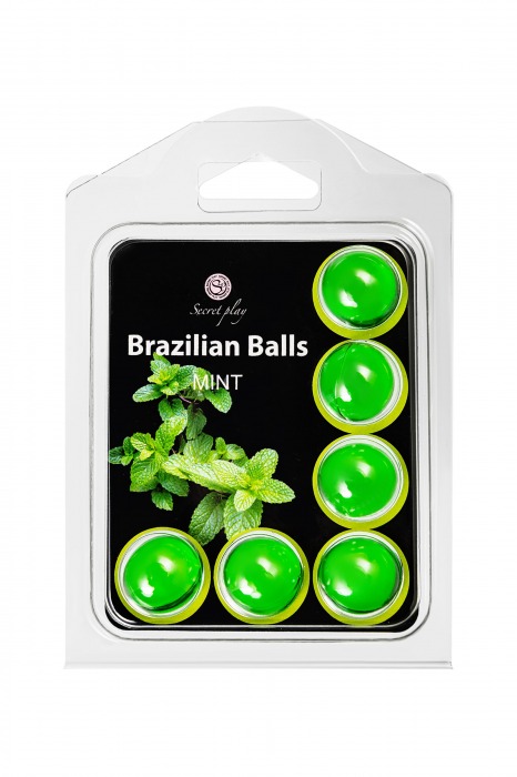 Набор из 6 шариков с массажным маслом Brazilian Balls с ароматом мяты - Secret Play - купить с доставкой в Перми