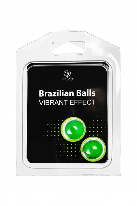 Набор из 2 шариков с массажным маслом Brazilian Balls с эффектом вибрации - Secret Play - купить с доставкой в Перми