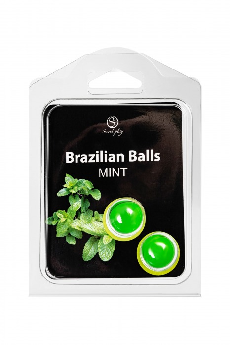 Набор из 2 шариков с массажным маслом Brazilian Balls с ароматом мяты - Secret Play - купить с доставкой в Перми