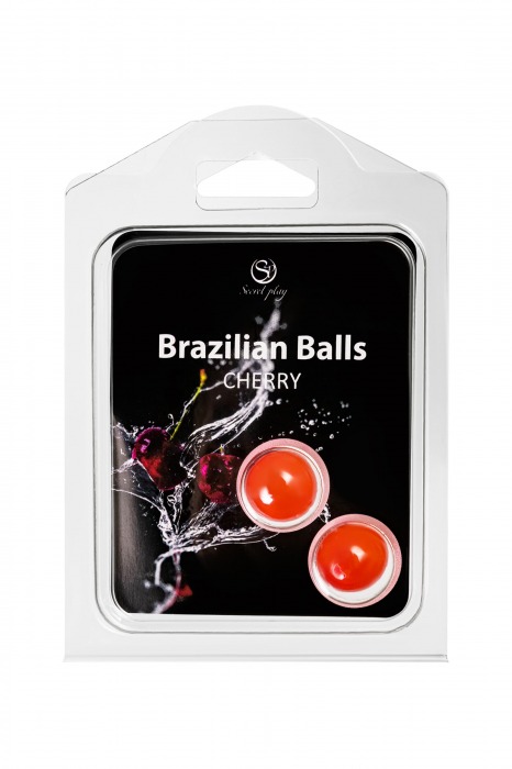 Набор из 2 шариков с массажным маслом Brazilian Balls с ароматом вишни - Secret Play - купить с доставкой в Перми