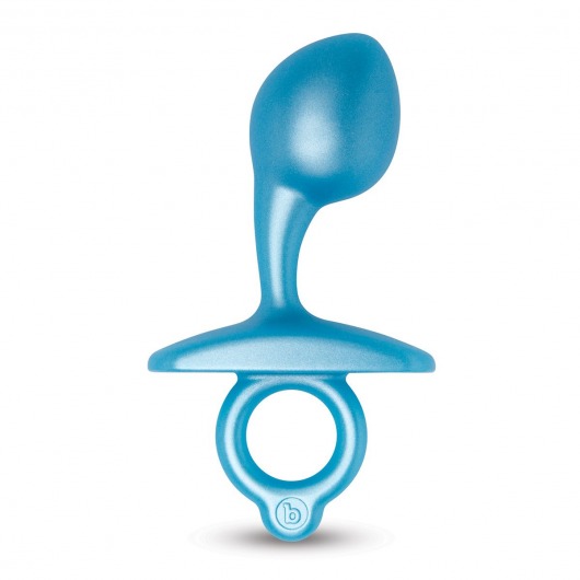 Голубая анальная пробка для массажа простаты Bulb Silicone Prostate Plug - 10,7 см. - b-Vibe - в Перми купить с доставкой