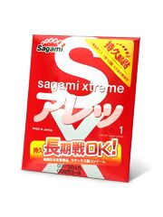 Утолщенный презерватив Sagami Xtreme FEEL LONG с точками - 1 шт. - Sagami - купить с доставкой в Перми