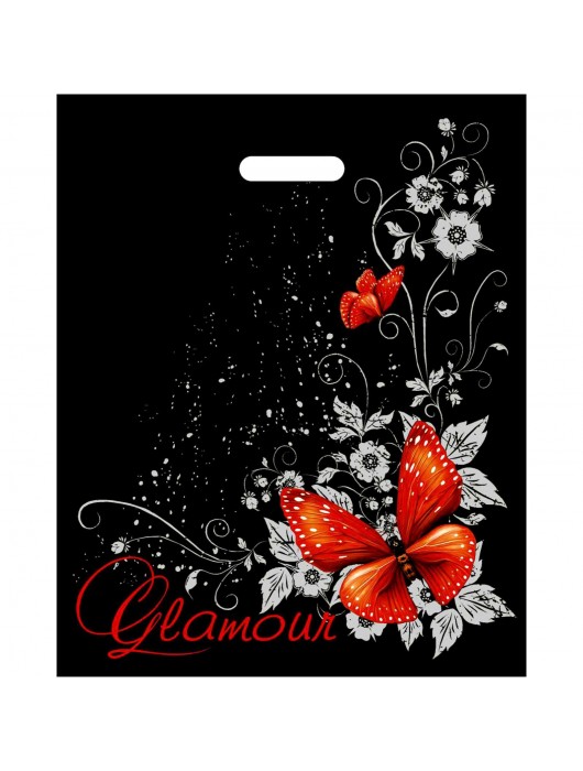 Черный пакет Glamour с вырубной ручкой (38х47 см) - Сима-Ленд - купить с доставкой в Перми