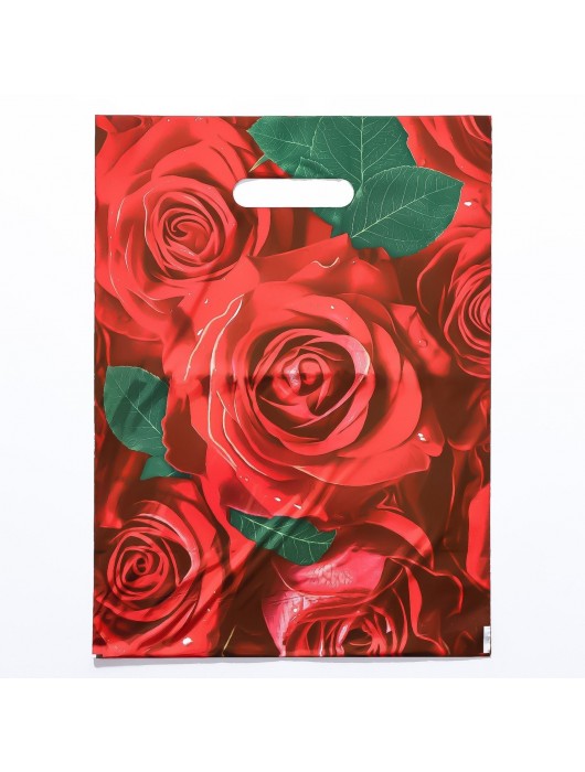 Пакет с цветочным принтом и вырубной ручкой (30х40 см) - Сима-Ленд - купить с доставкой в Перми