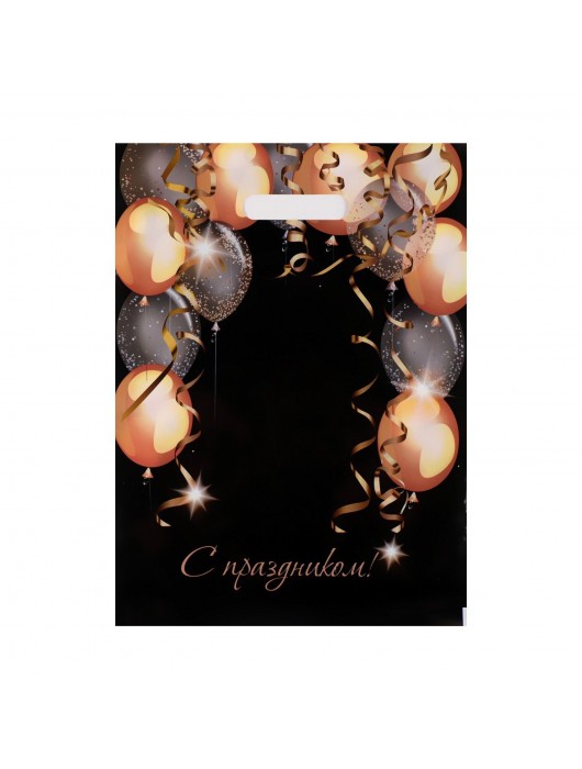 Пакет с вырубной ручкой и принтом в виде шариков (30х40 см) - Сима-Ленд - купить с доставкой в Перми