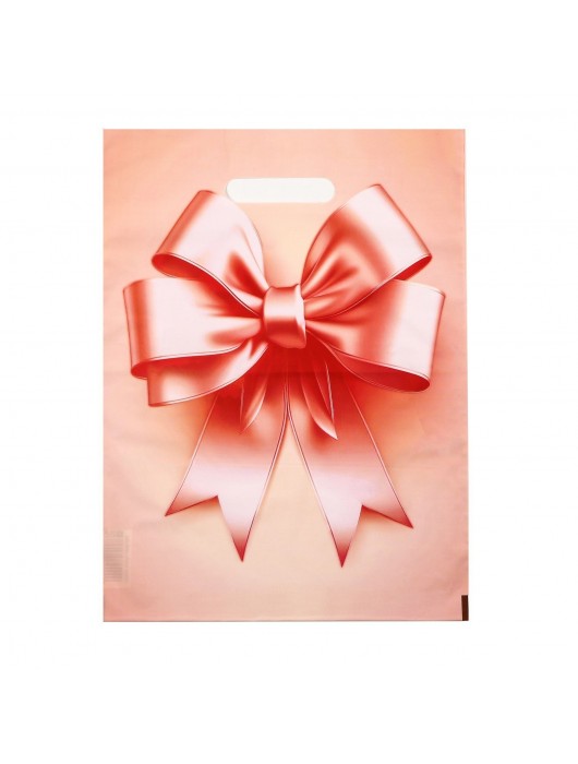 Пакет с принтом в виде банта с вырубной ручкой (30х40 см) - Сима-Ленд - купить с доставкой в Перми