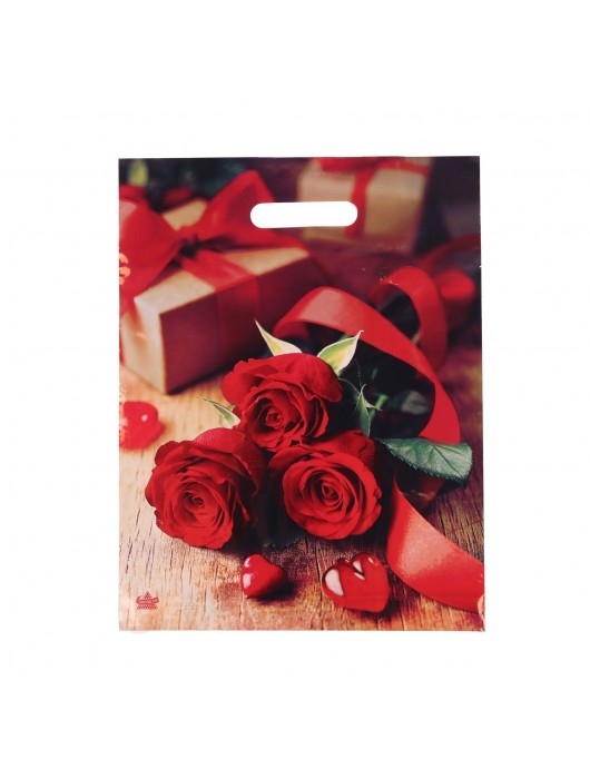 Пакет с принтом в виде роз (31х40 см) - Сима-Ленд - купить с доставкой в Перми