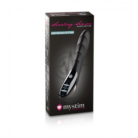 Вибратор с электростимуляцией Sizzling Simon Black Edition - 27 см. - MyStim - купить с доставкой в Перми