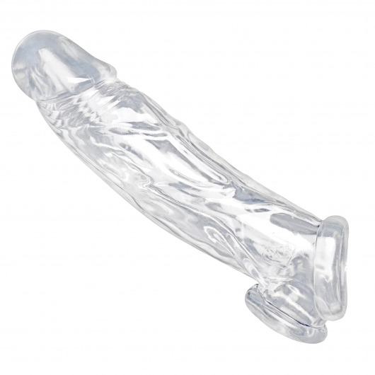 Прозрачная насадка для увеличения члена Realistic Clear Penis Enhancer and Ball Stretcher - 20,3 см. - XR Brands - в Перми купить с доставкой