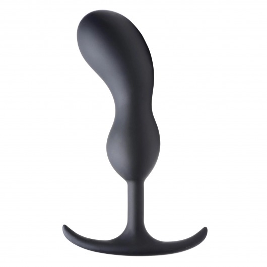 Черный массажер простаты с утяжелителями Premium Silicone Weighted Prostate Plug Large - 18,8 см. - XR Brands - в Перми купить с доставкой