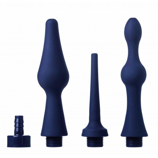 Набор из 3 универсальных насадок для анального душа Universal 3 Piece Silicone Enema Attachment Set - XR Brands - купить с доставкой в Перми