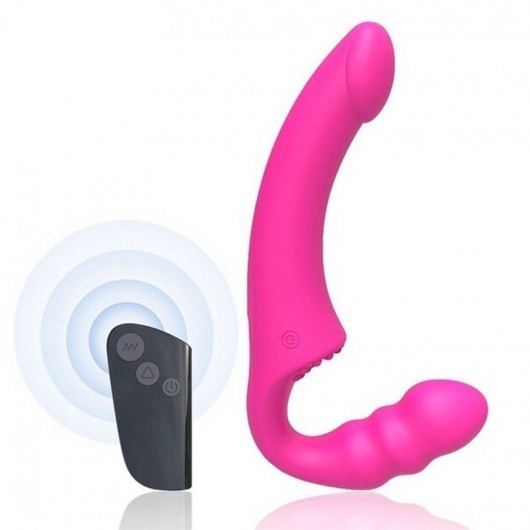 Розовый безремневой страпон Straples Strap-On Dildo - Erokay - купить с доставкой в Перми