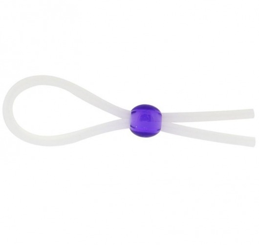 Прозрачное лассо с фиолетовой бусиной SILICONE COCK RING WITH BEAD LAVENDER - NMC - в Перми купить с доставкой