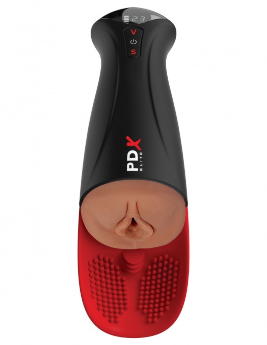 Мастурбатор-вагина в колбе с вибрацией Fuck-O-Matic Pro XL - Pipedream - в Перми купить с доставкой