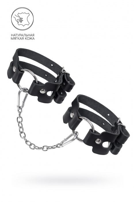 Черные кожаные оковы из двух ремешков - Pecado - купить с доставкой в Перми