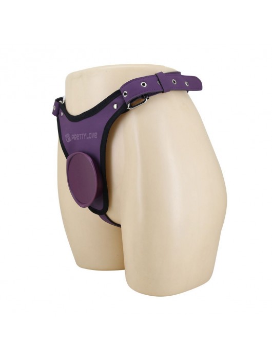 Фиолетовые трусики харнесс с платформой Caludio III - Baile - купить с доставкой в Перми