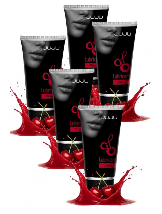 Набор из 5 съедобных лубрикантов JUJU со вкусом вишни - JuJu - купить с доставкой в Перми
