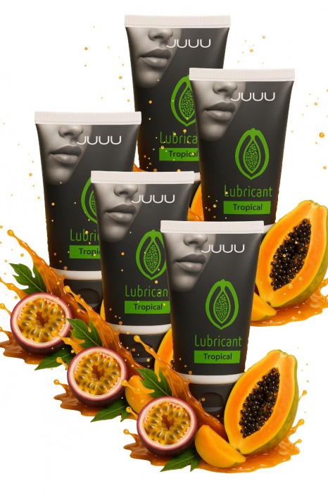 Набор из 5 съедобных лубрикантов JUJU со вкусом тропических фруктов - JuJu - купить с доставкой в Перми