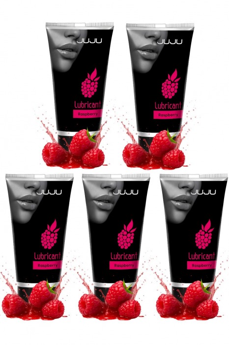 Набор из 5 съедобных лубрикантов JUJU со вкусом малины - JuJu - купить с доставкой в Перми