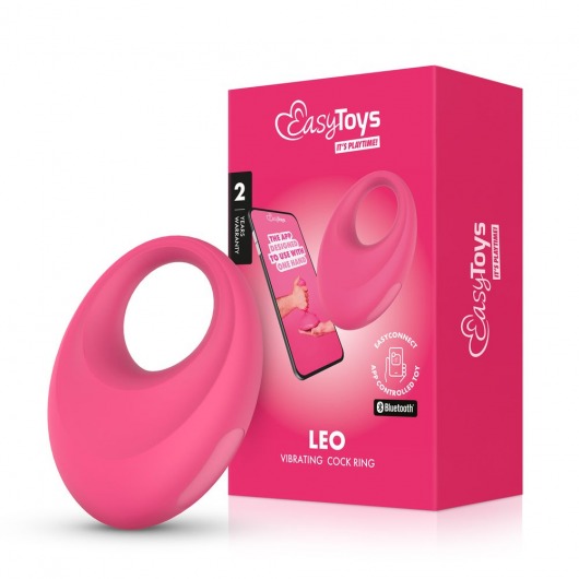 Розовое интерактивное эрекционное виброкольцо Leo - Easy toys - в Перми купить с доставкой