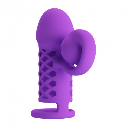 Фиолетовая вибронасадка с клиторальным отростком Harden - Baile - в Перми купить с доставкой