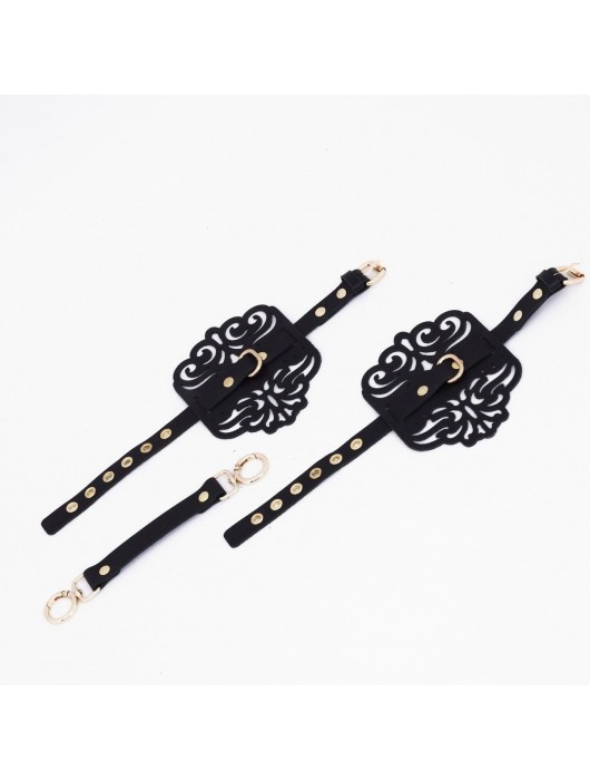 Черный фигурные оковы с золотистой фурнитурой - Crazy Handmade - купить с доставкой в Перми