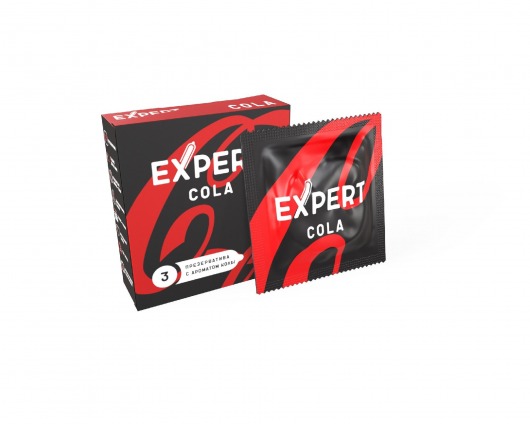 Презервативы с ароматом колы Expert Cola - 3 шт. - Expert - купить с доставкой в Перми