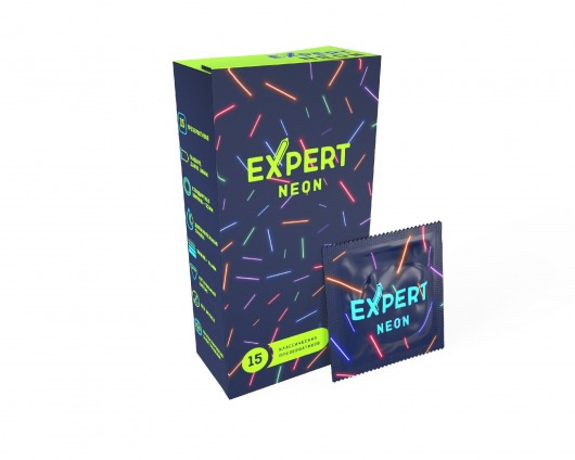 Светящиеся в темноте презервативы Expert Neon - 15 шт. - Expert - купить с доставкой в Перми