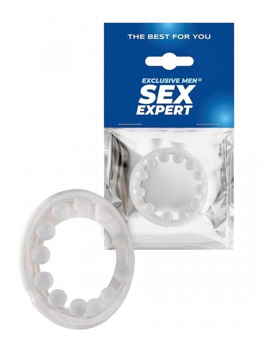 Эрекционное кольцо со стимулирующими шариками на поверхности - Sex Expert - в Перми купить с доставкой