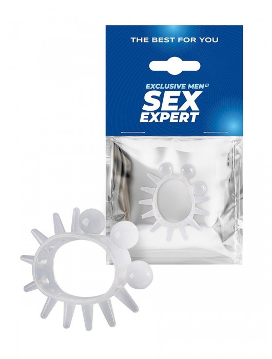 Эластичное эрекционное кольцо с шариками и лучами - Sex Expert - в Перми купить с доставкой