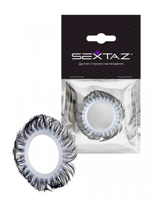 Эластичное эрекционное колечко с черными «ресничками» - Sextaz - в Перми купить с доставкой